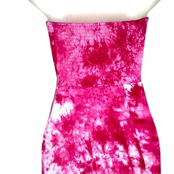 Pink Tiedye skirt/dress ruched top - Picture 6 of 16